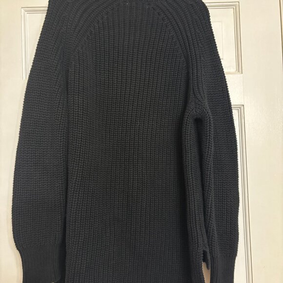 525 AMERICA Black Shaker Knit Turtleneck Sweater 100% Cotton, Sz M Tuckernuck - Picture 6 of 6